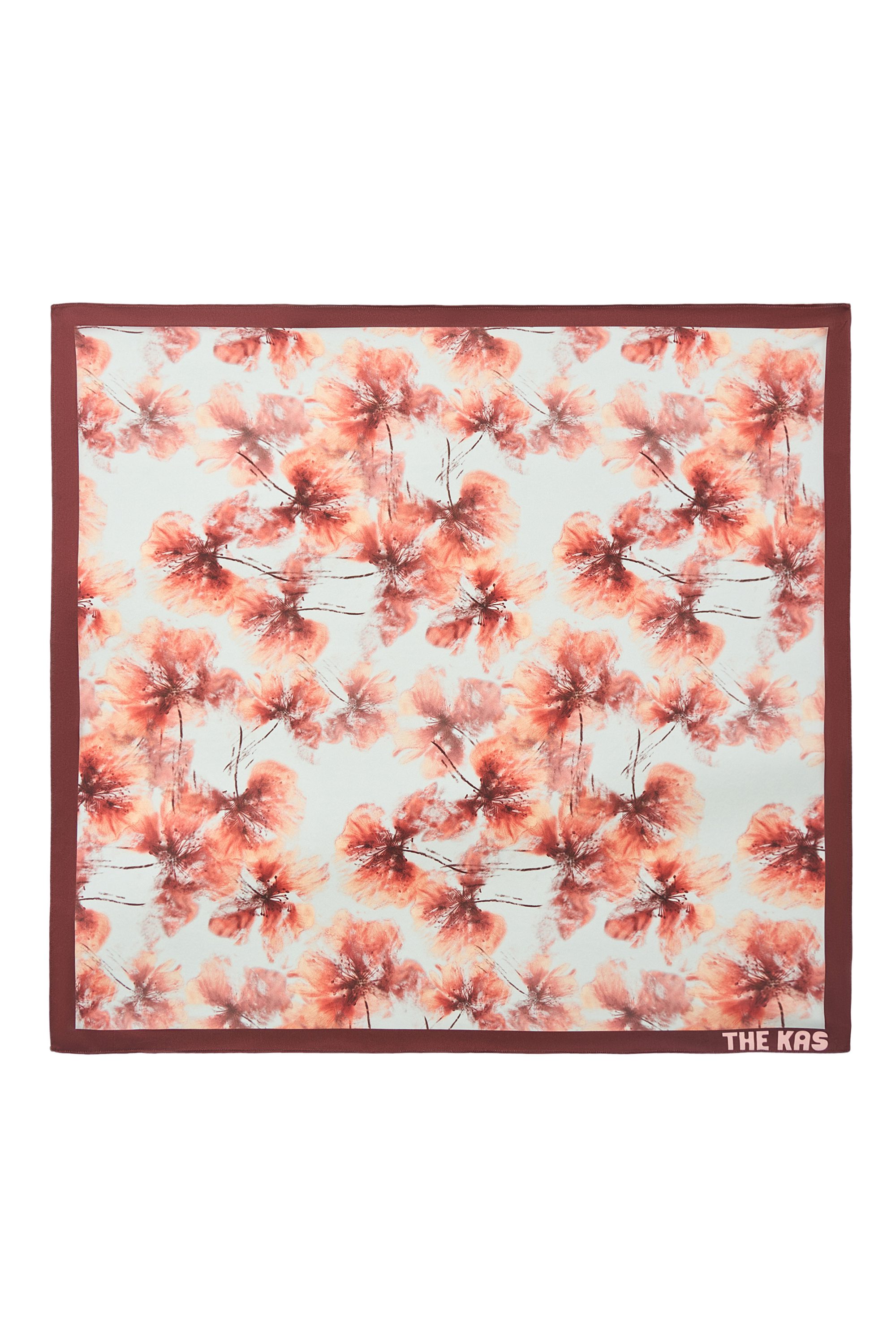 Шелковый платок Fleurs bordeaux