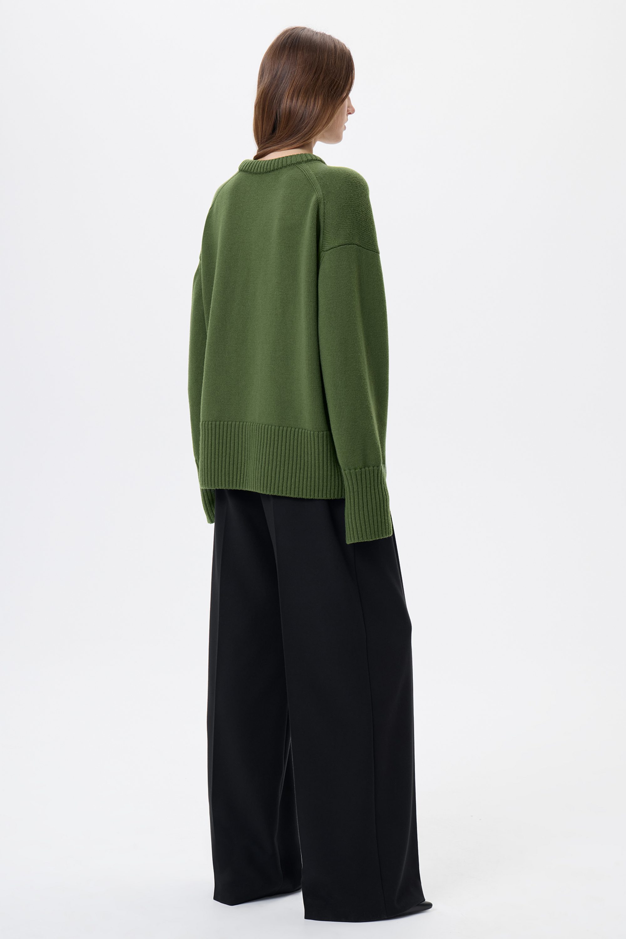 Джемпер зеленый из шерсти мериноса