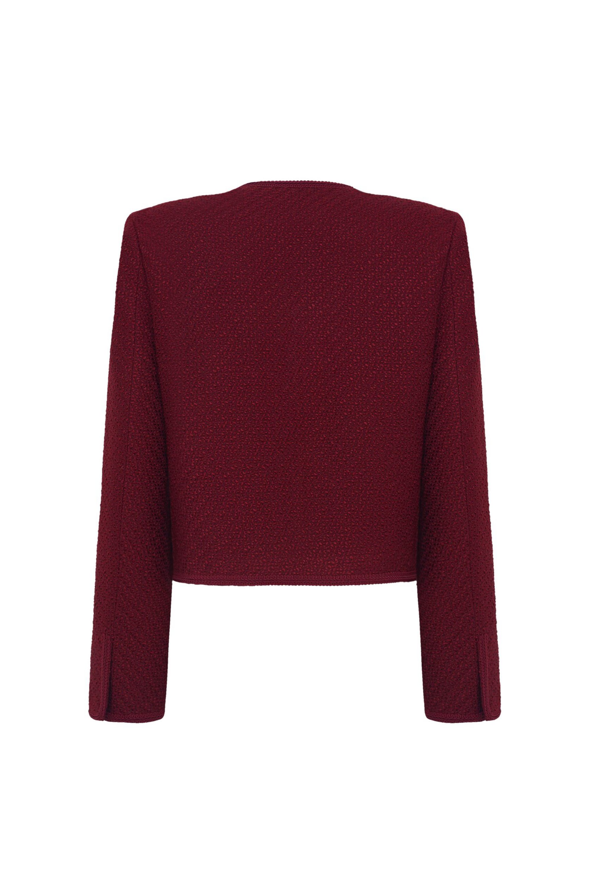 Жакет из твида с накладными карманами