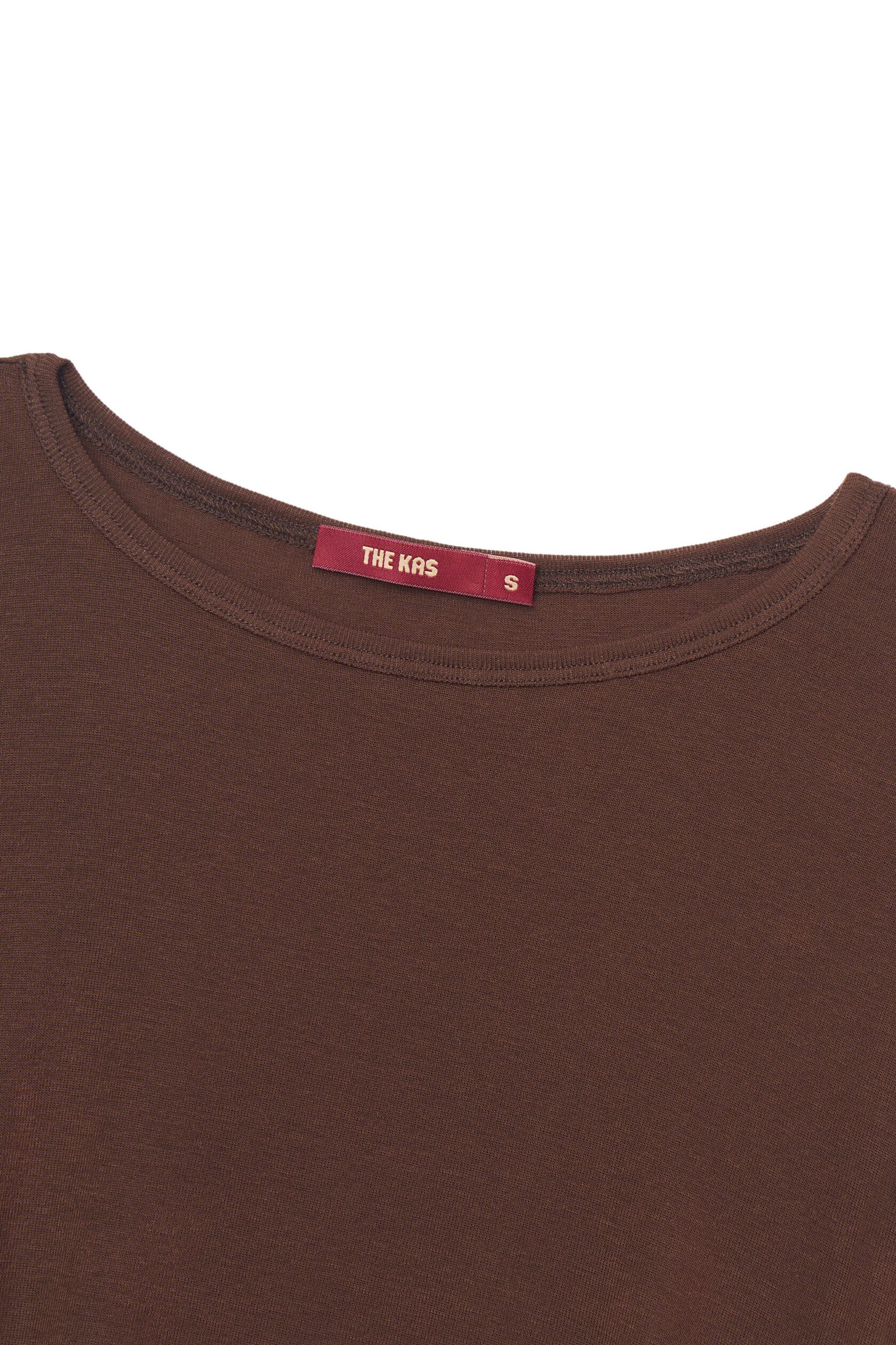 Лонгслив шоколадный из тонкого трикотажа с добавлением шерсти