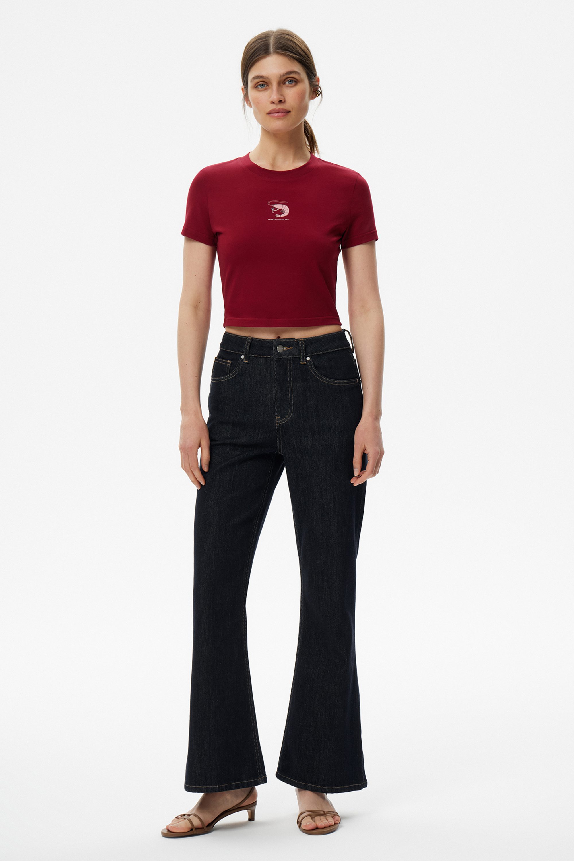 Укороченная футболка Shrimp coctail