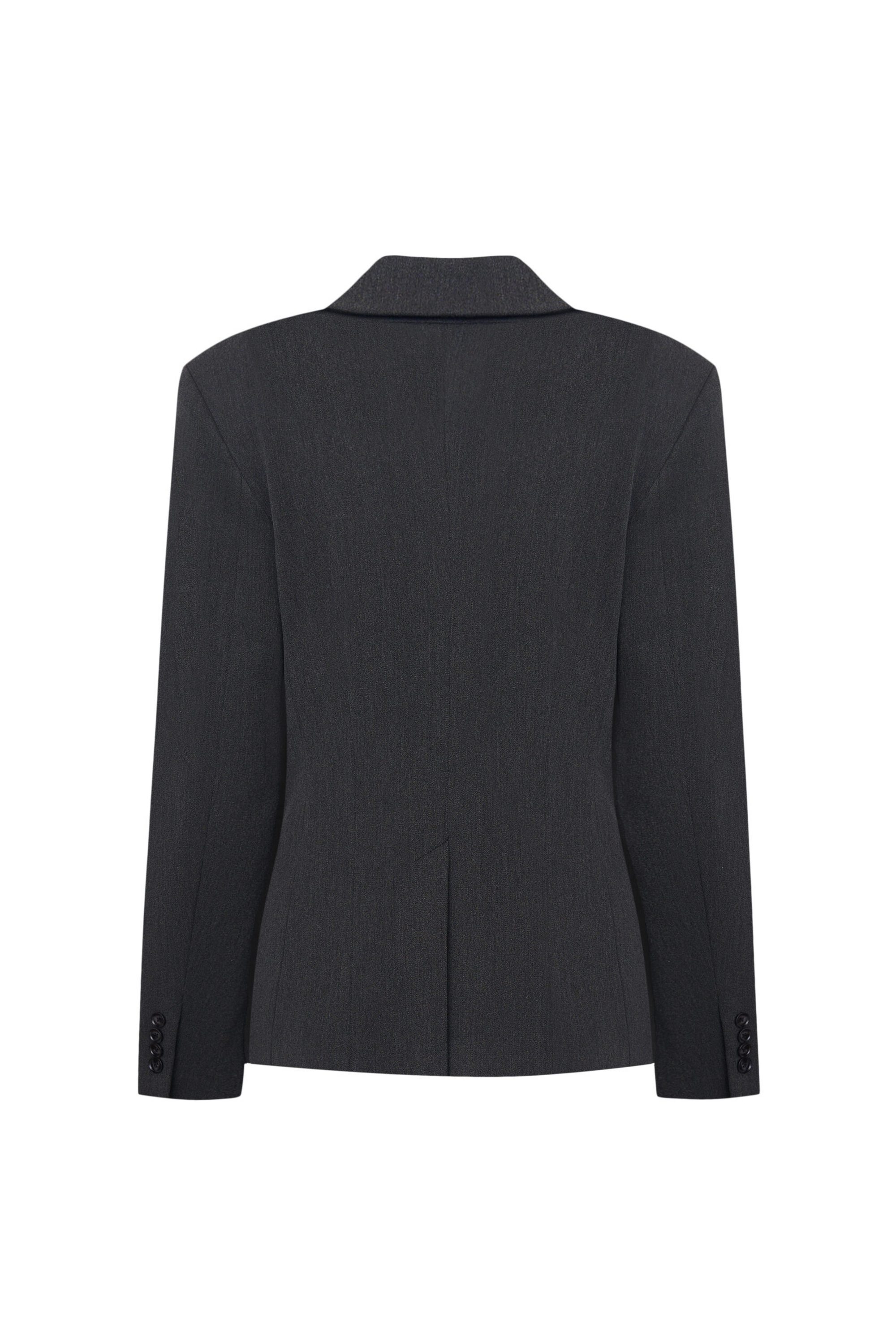 Жакет двубортный приталенный серый