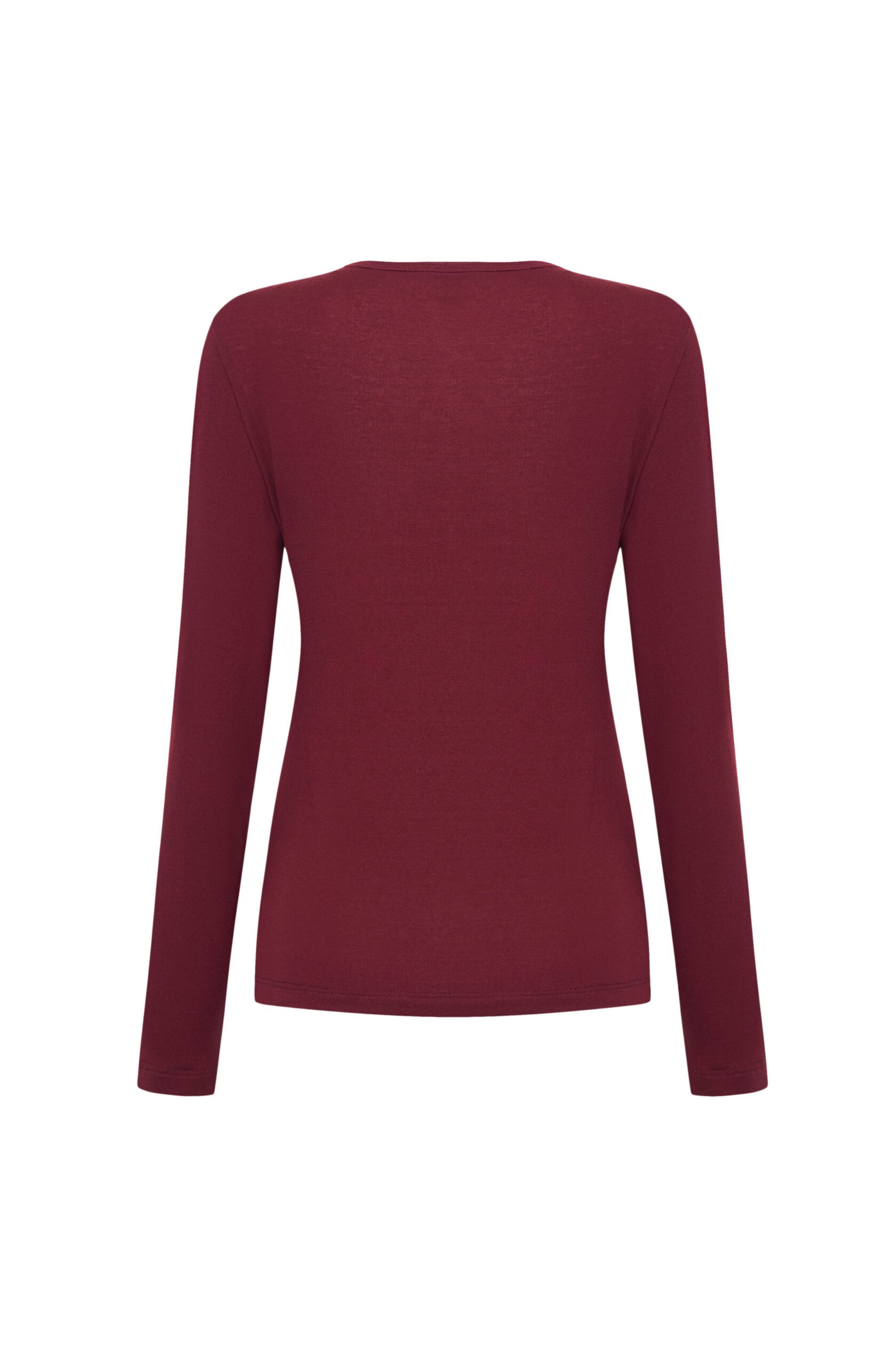 Лонгслив бордовый из тонкого трикотажа с добавлением шерсти