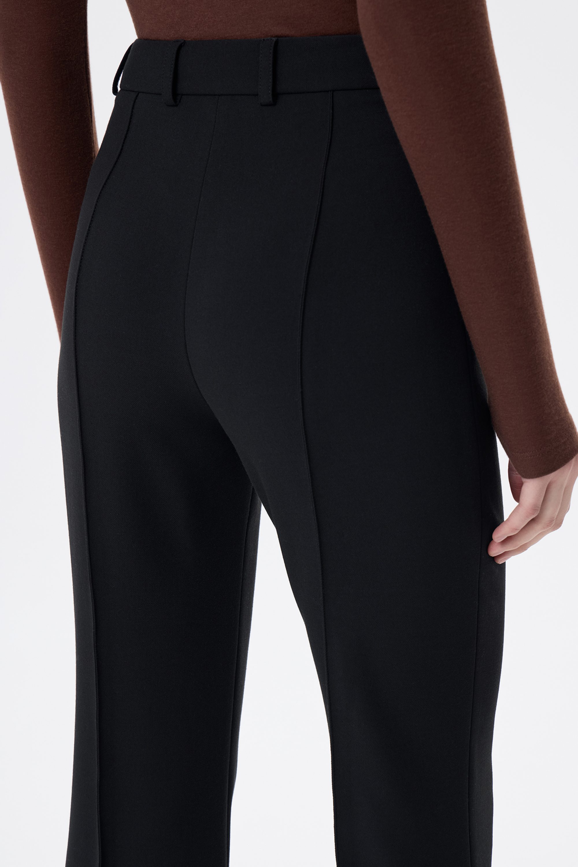 Брюки клеш черные с отстрочкой