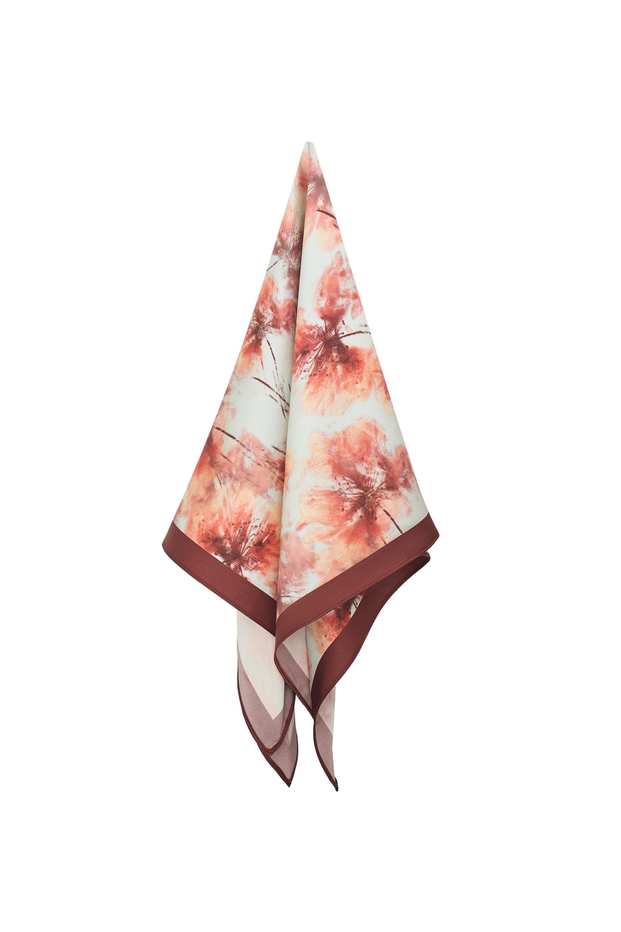 Шелковый платок Fleurs bordeaux