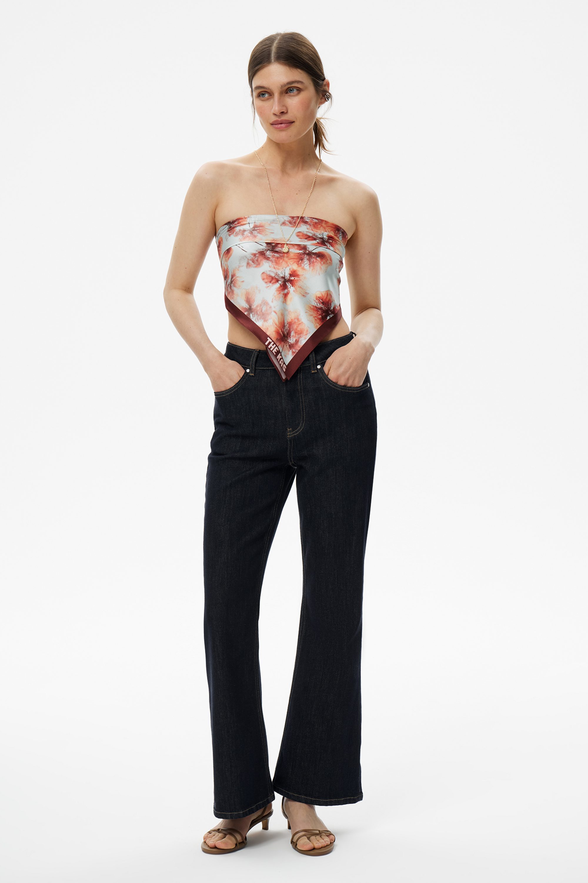 Шелковый платок Fleurs bordeaux