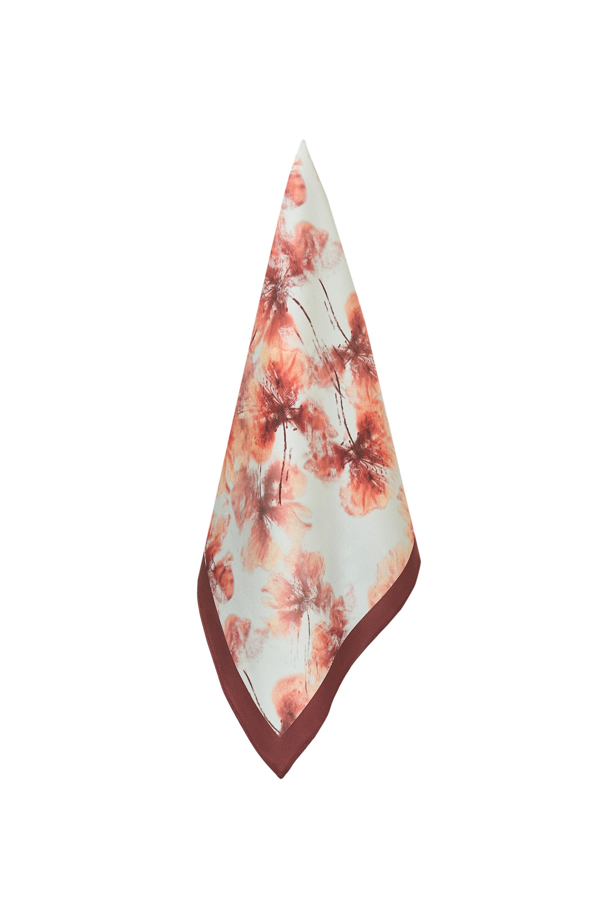 Шелковый платок Fleurs bordeaux