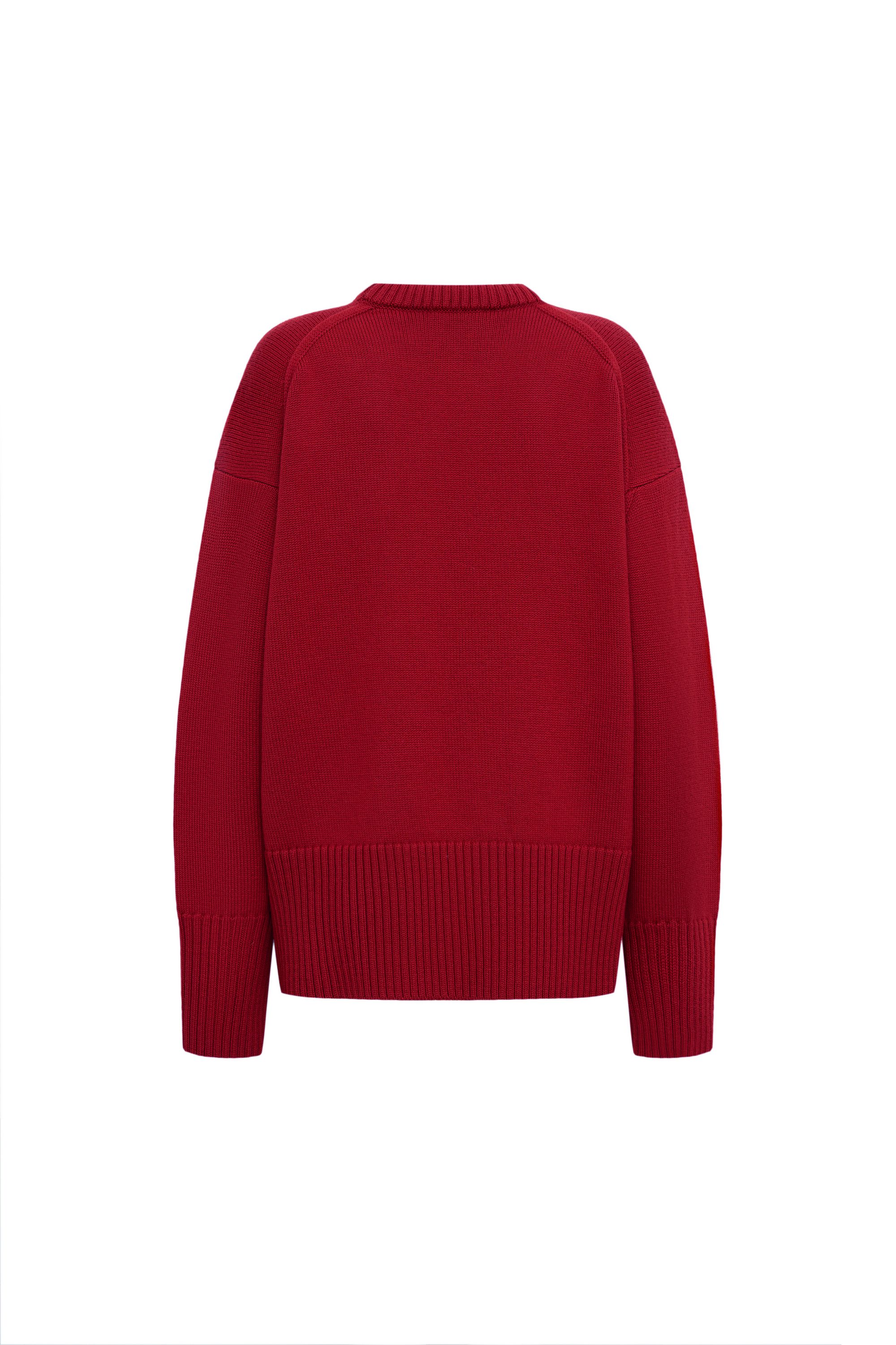 Джемпер красный из шерсти мериноса