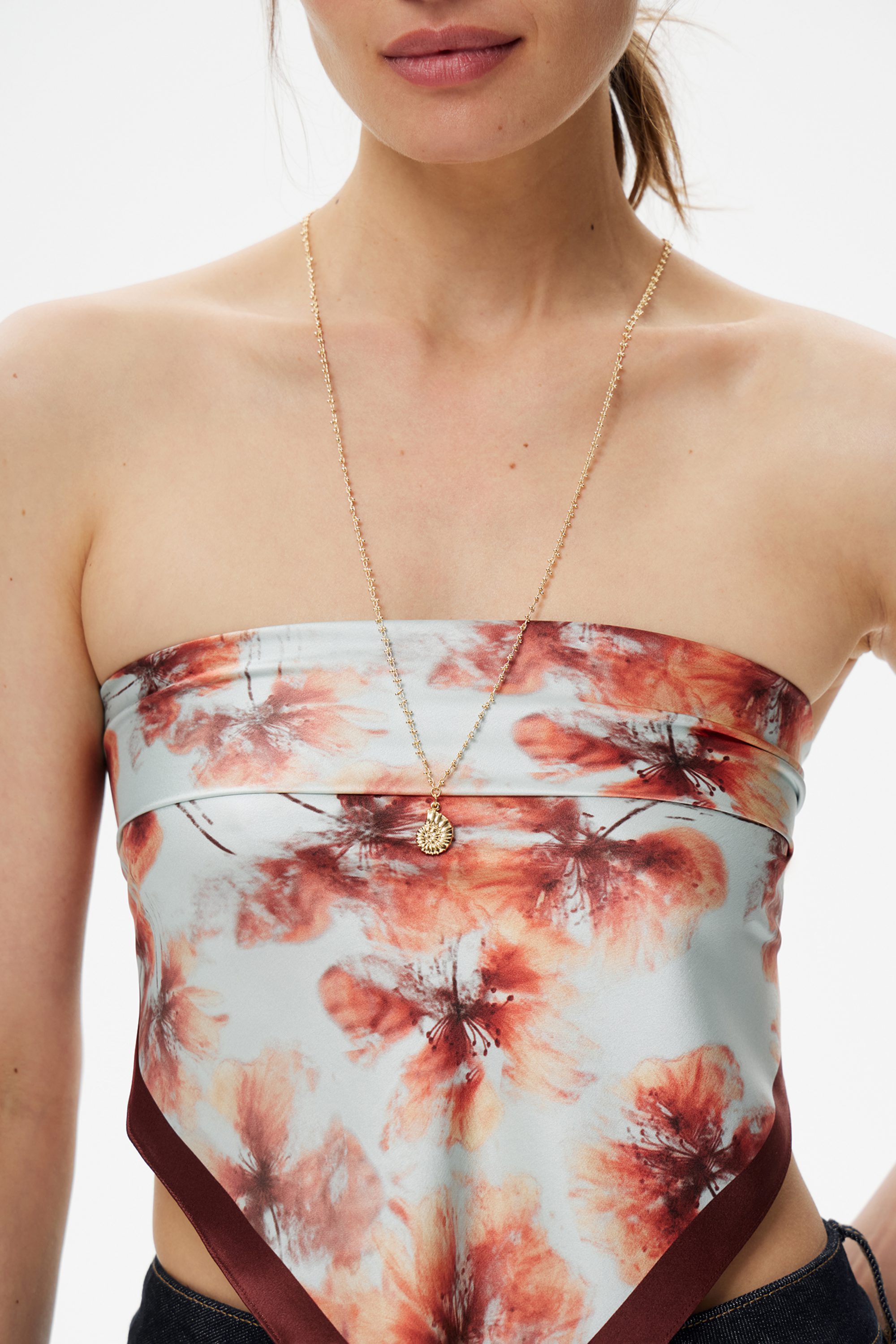 Шелковый платок Fleurs bordeaux