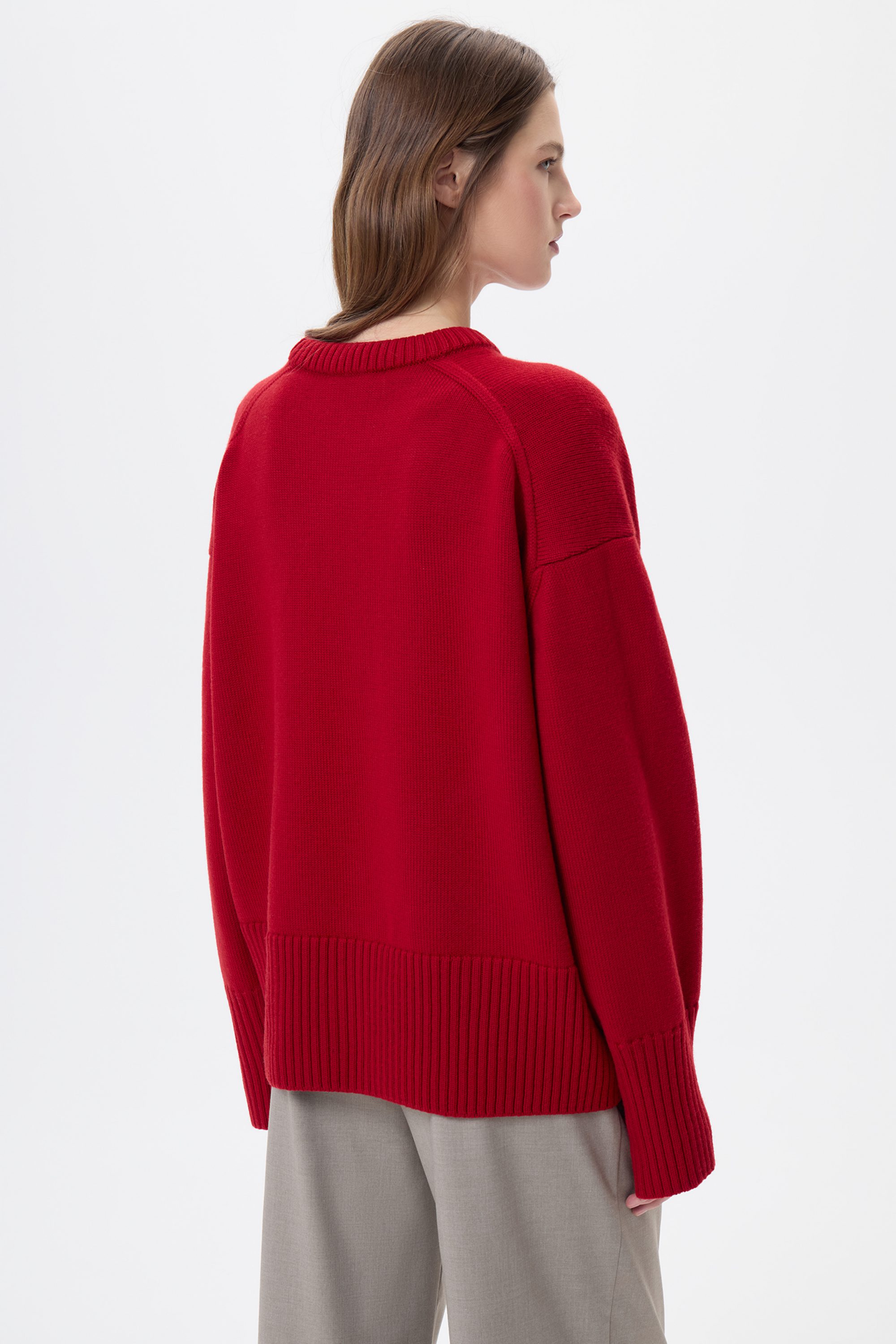 Джемпер красный из шерсти мериноса