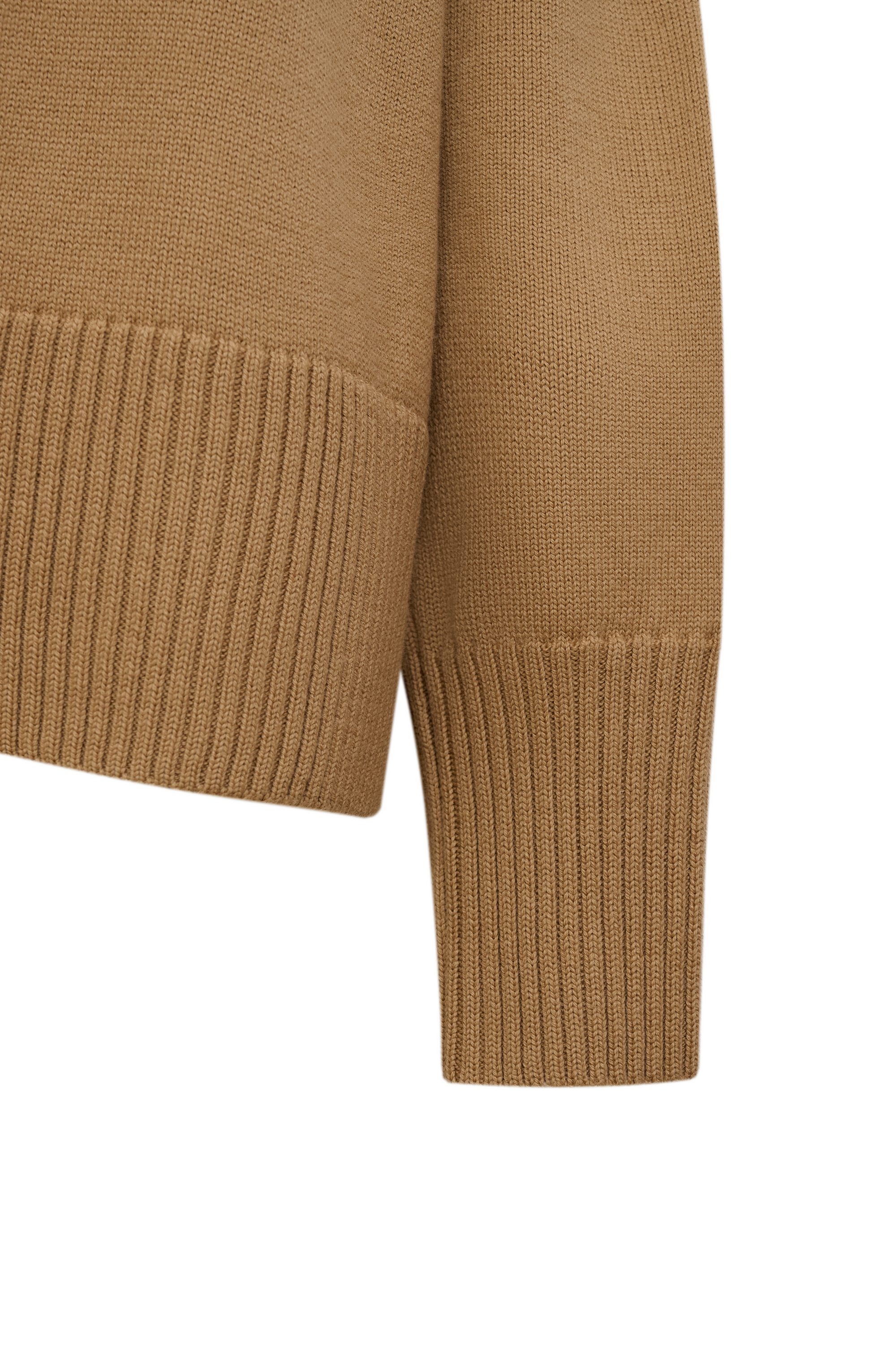 Джемпер бежевый из шерсти мериноса