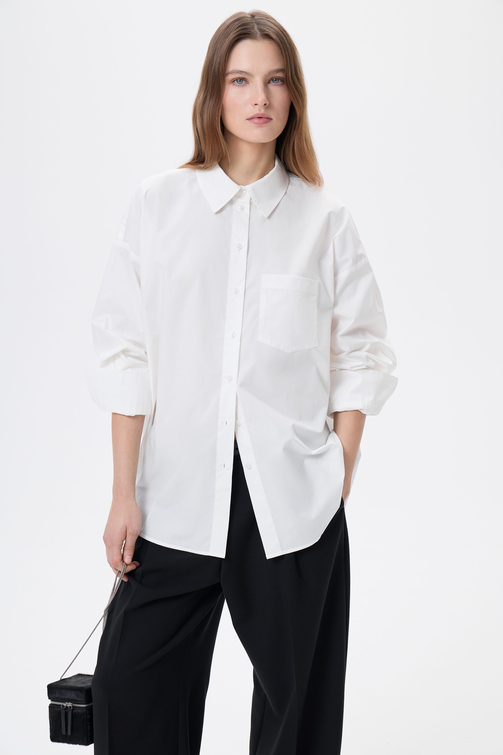 Рубашка белая хлопковая оверсайз