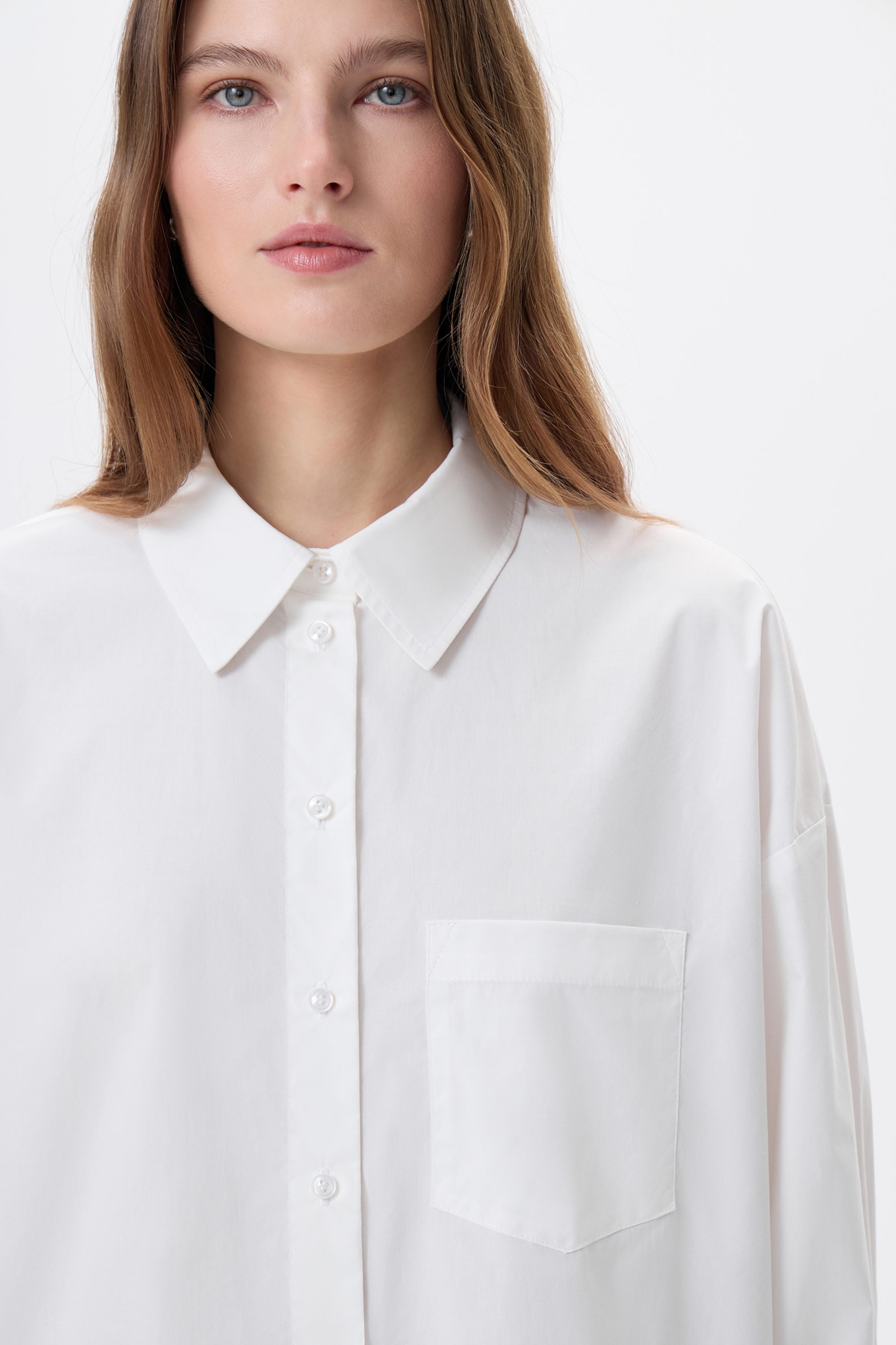 Рубашка белая хлопковая оверсайз
