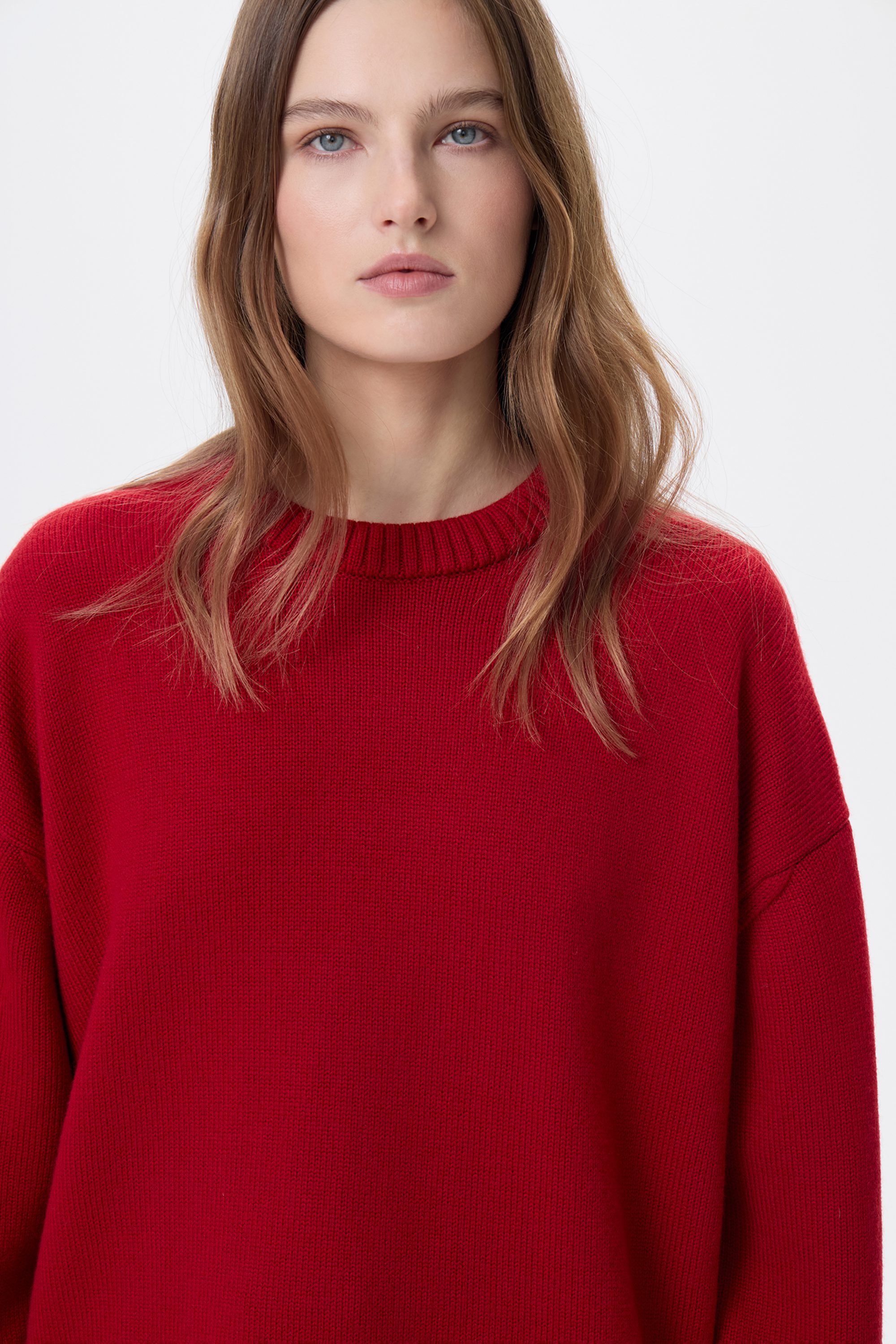 Джемпер красный из шерсти мериноса