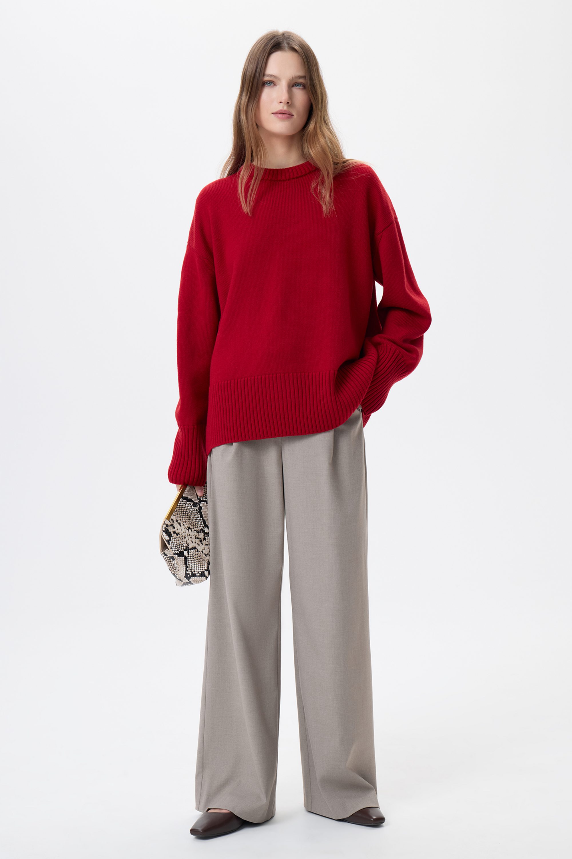 Джемпер красный из шерсти мериноса