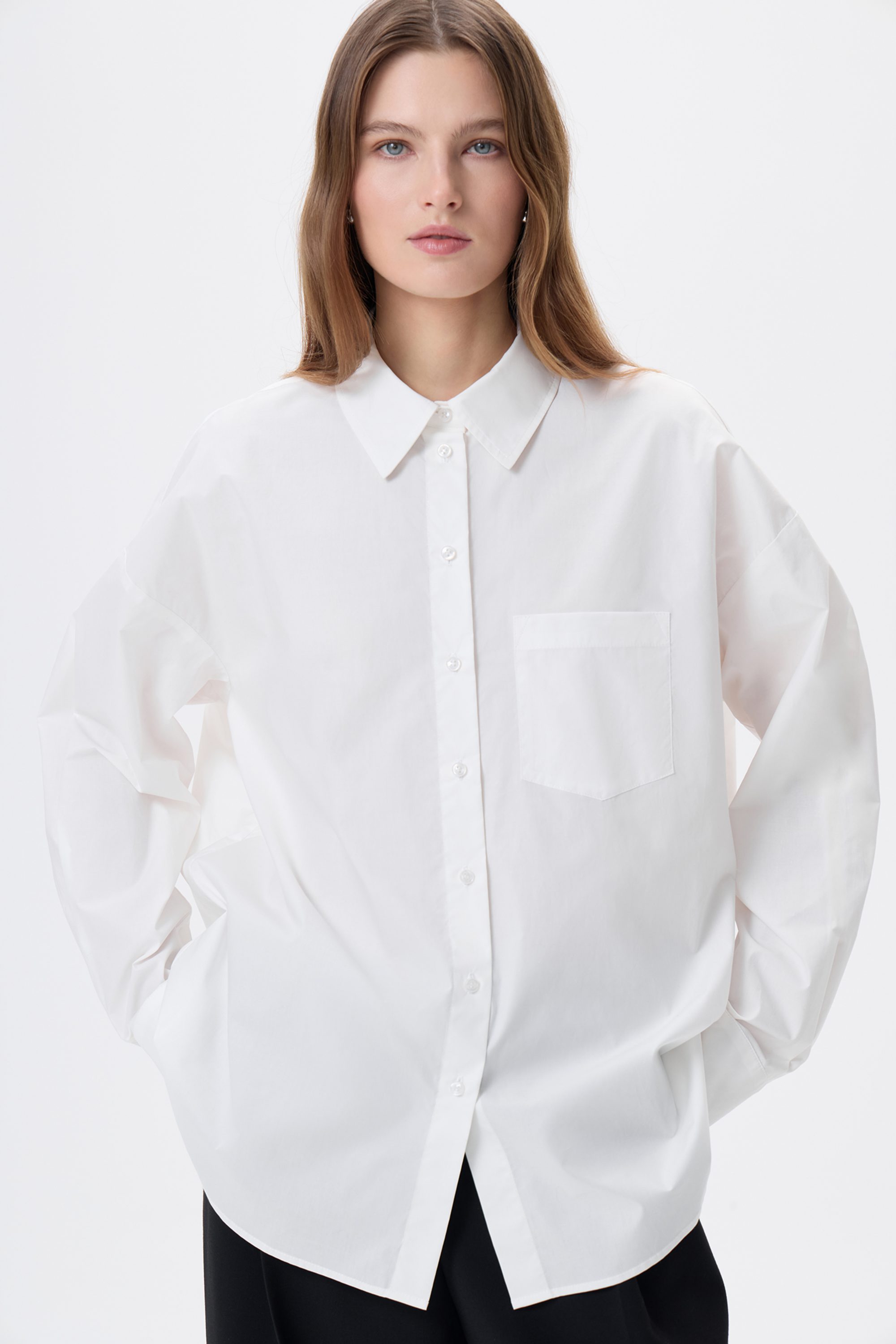 Рубашка белая хлопковая оверсайз