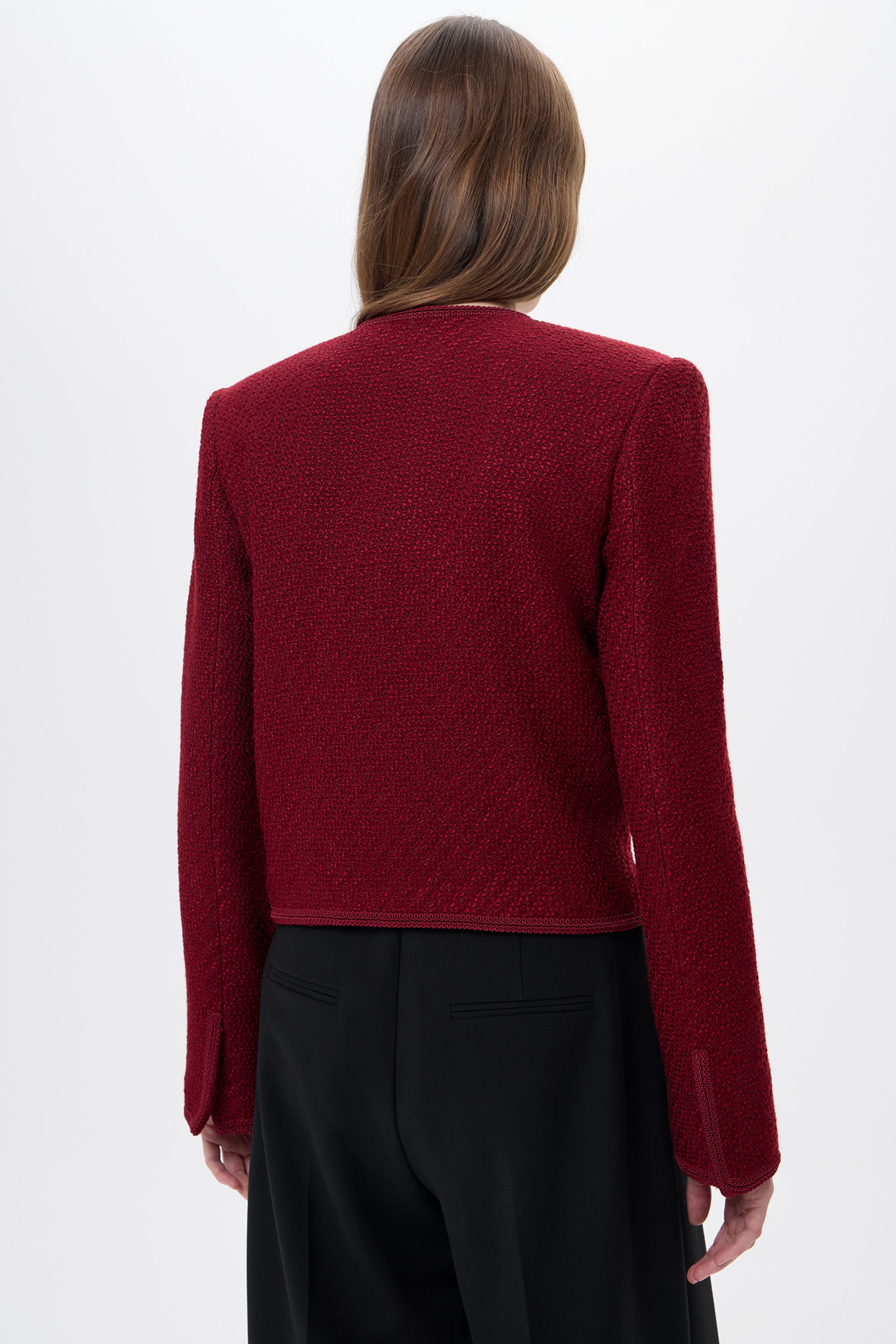 Жакет из твида с накладными карманами