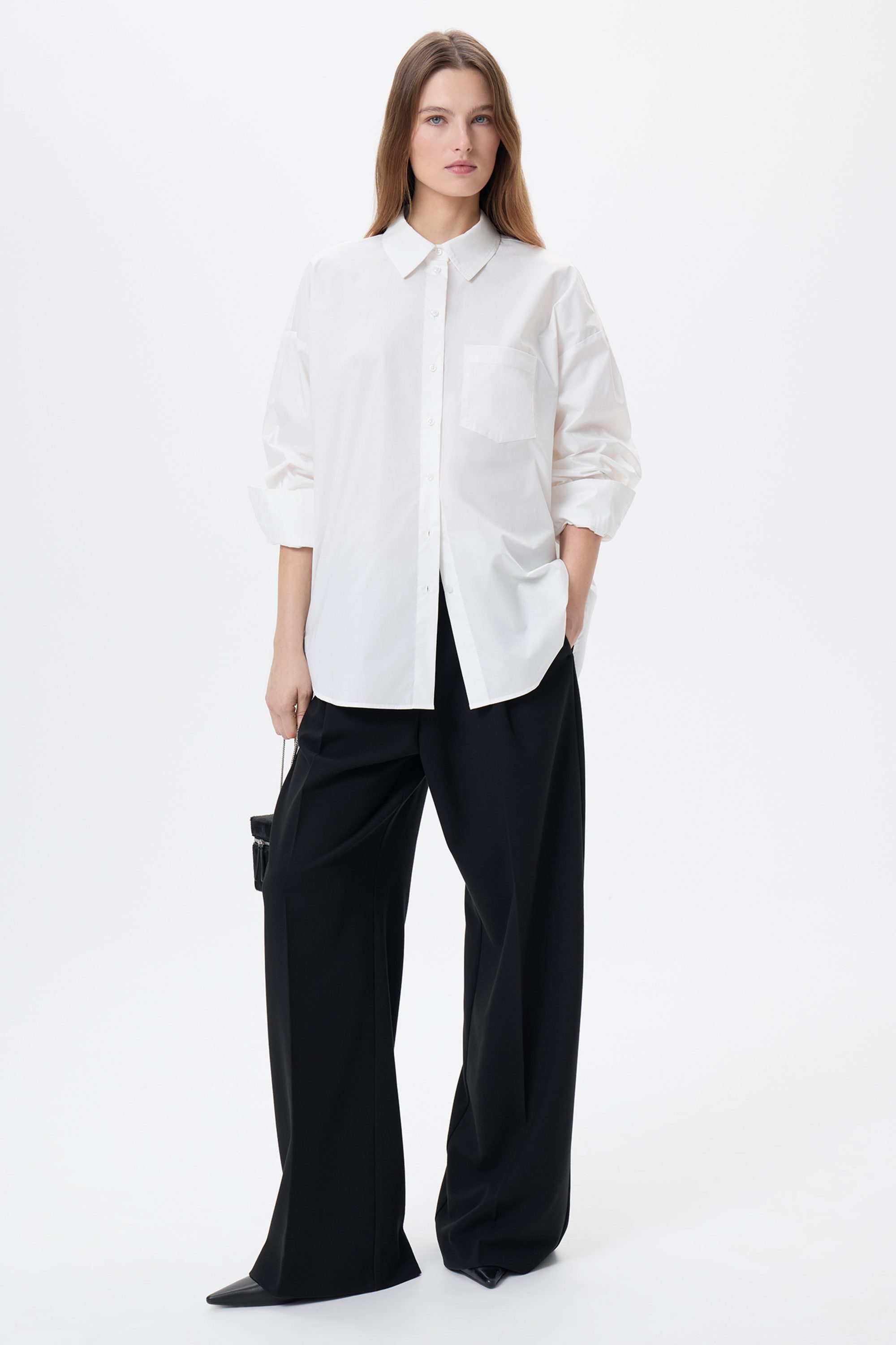 Рубашка белая хлопковая оверсайз