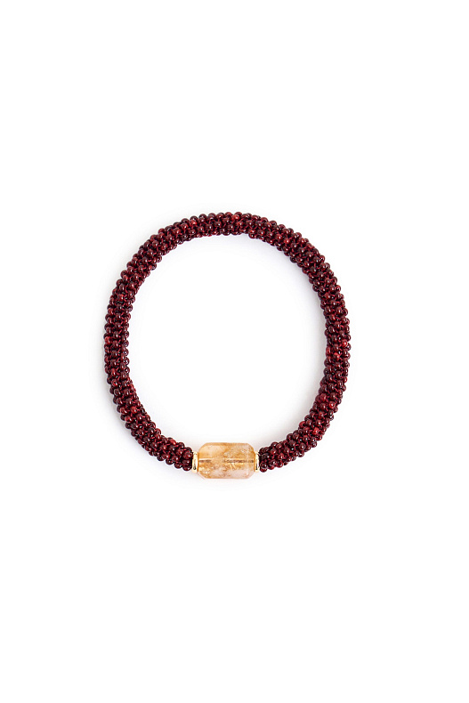 Браслет из бисера ручной работы с цитрином