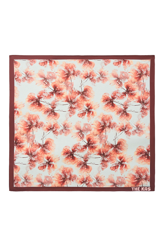Шелковый платок Fleurs bordeaux