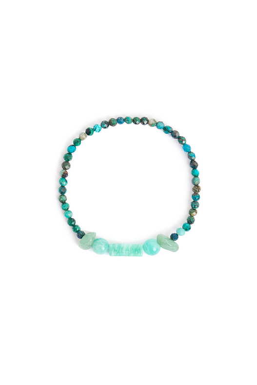 Браслет из хризаколлы, кварца и авантюрина