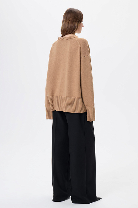 Джемпер бежевый из шерсти мериноса