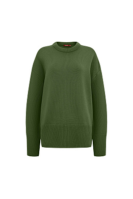 Джемпер зеленый из шерсти мериноса
