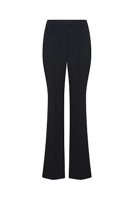 Брюки клеш черные с отстрочкой