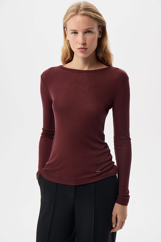 Лонгслив с добавлением кашемира Dark Peony