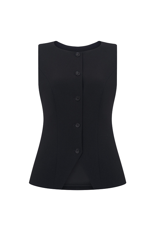 Жилет приталенный черный