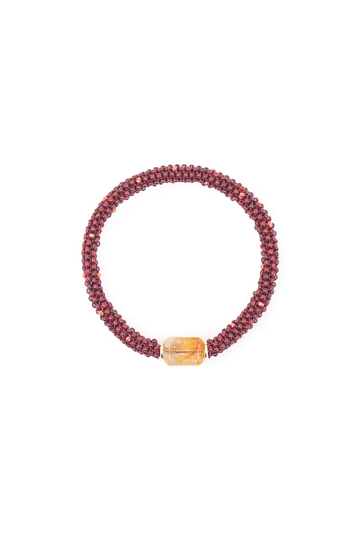 Браслет из бисера с цитрином