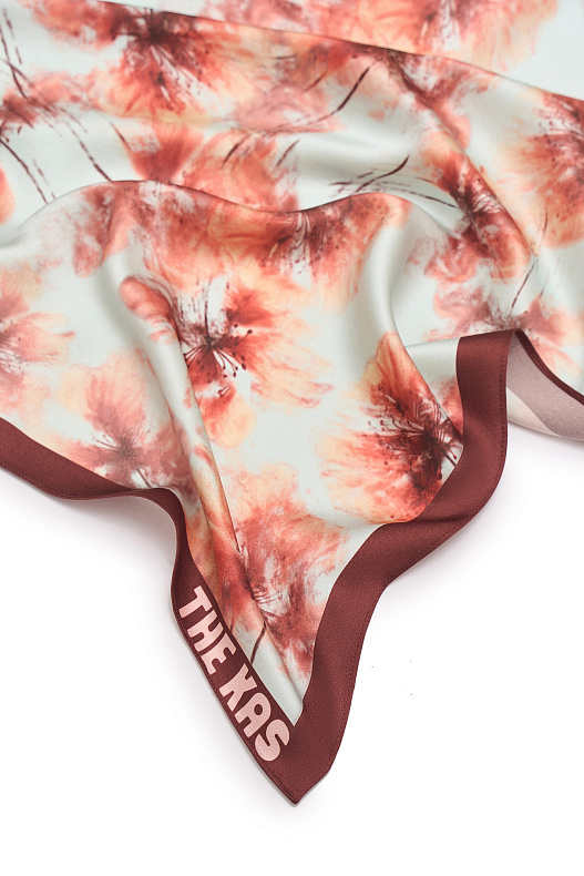 Шелковый платок Fleurs bordeaux
