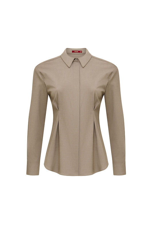Рубашка бежевая с защипами