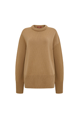 Джемпер бежевый из шерсти мериноса