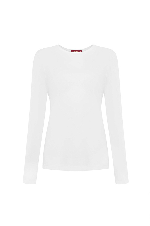 Лонгслив белый из тонкого трикотажа