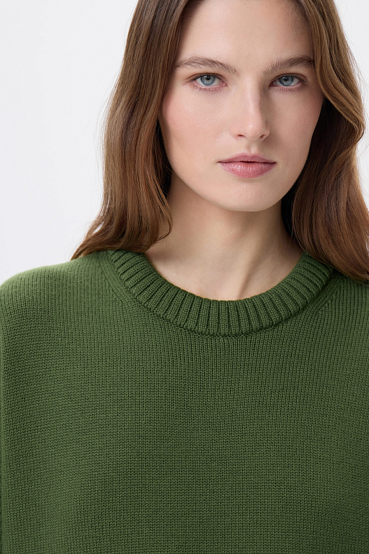 Джемпер зеленый из шерсти мериноса