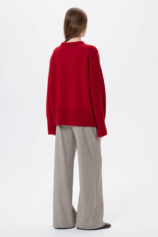 Джемпер красный из шерсти мериноса