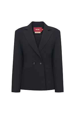 Жакет двубортный приталенный черный