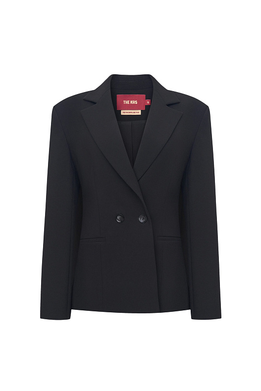 Жакет двубортный приталенный черный