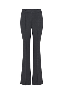 Брюки клеш серые с отстрочкой