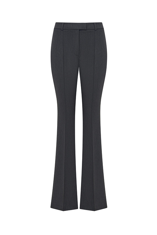 Брюки клеш серые с отстрочкой