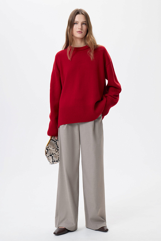 Джемпер красный из шерсти мериноса