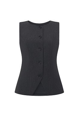 Жилет приталенный серый